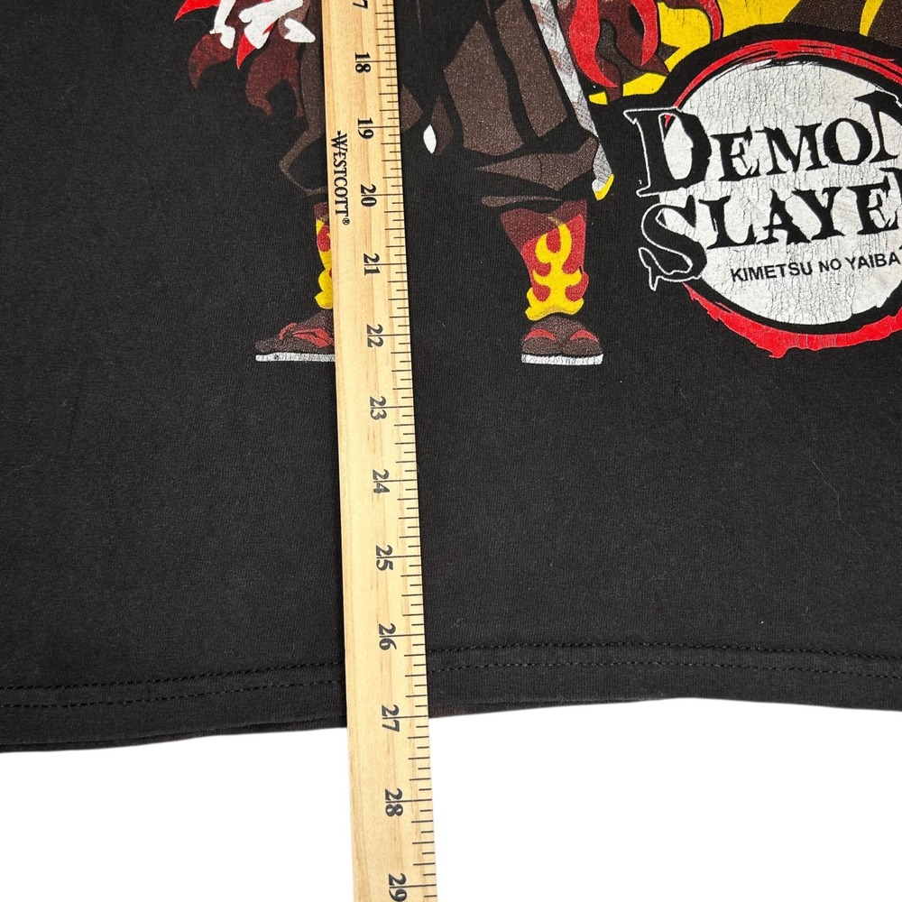 Demon Slayer Kyojuro Rengoku Anime Graphic T Shirt Black Size Small - Picture 3 of 5